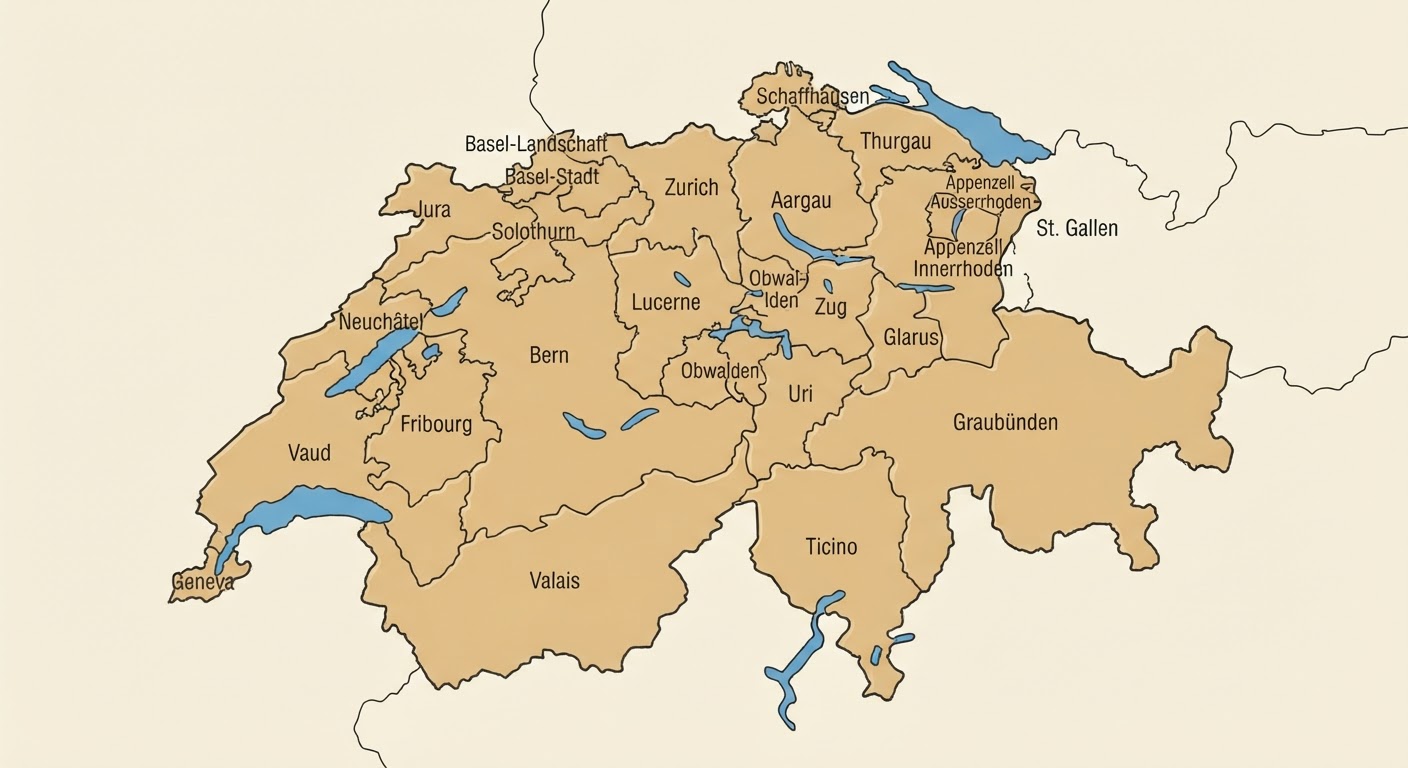 Illustrated map showing the origin of the Swiss Hound