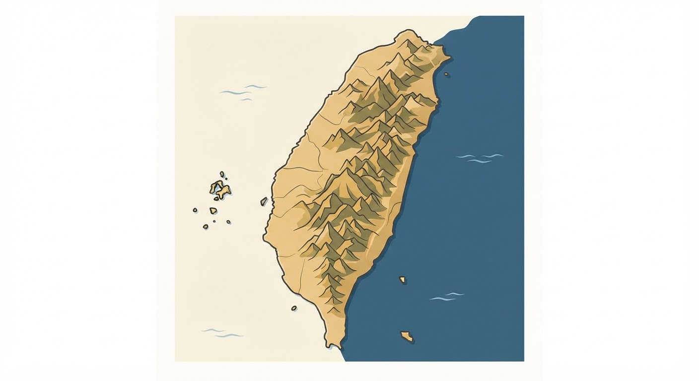 Illustrated map showing the origin of the Taiwan Dog