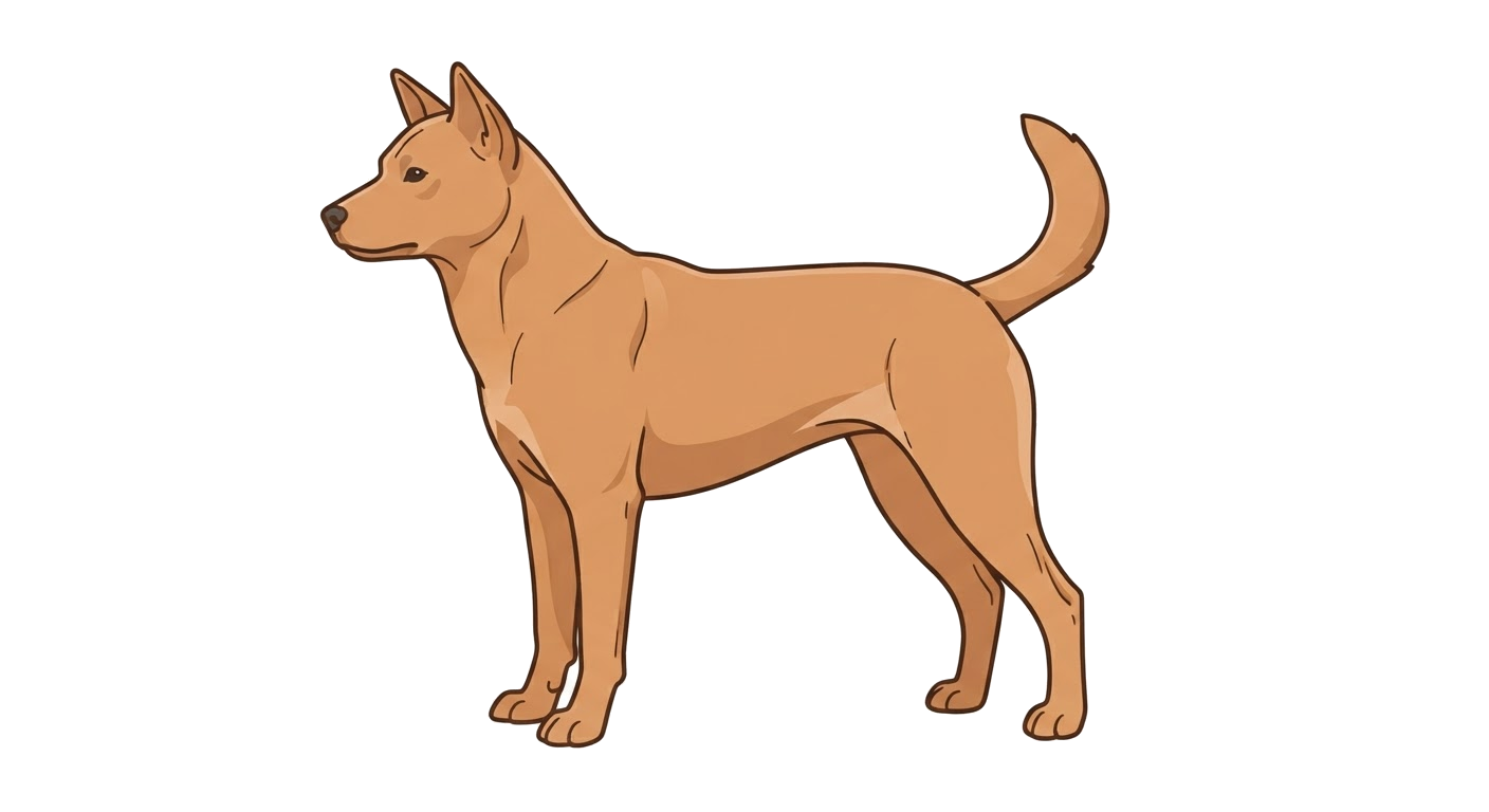 Side profile illustration of a Taiwan Dog showing the points of the breed standard