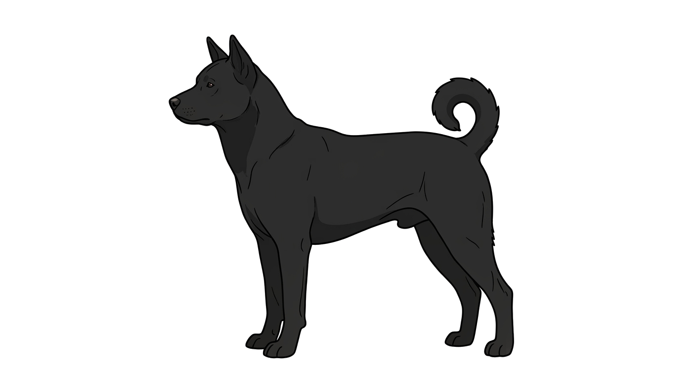 Illustration of a Solid Black coat