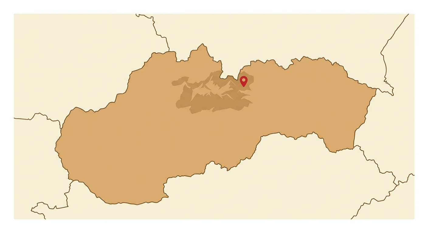 Illustrated map showing the origin of the Tatra Hound