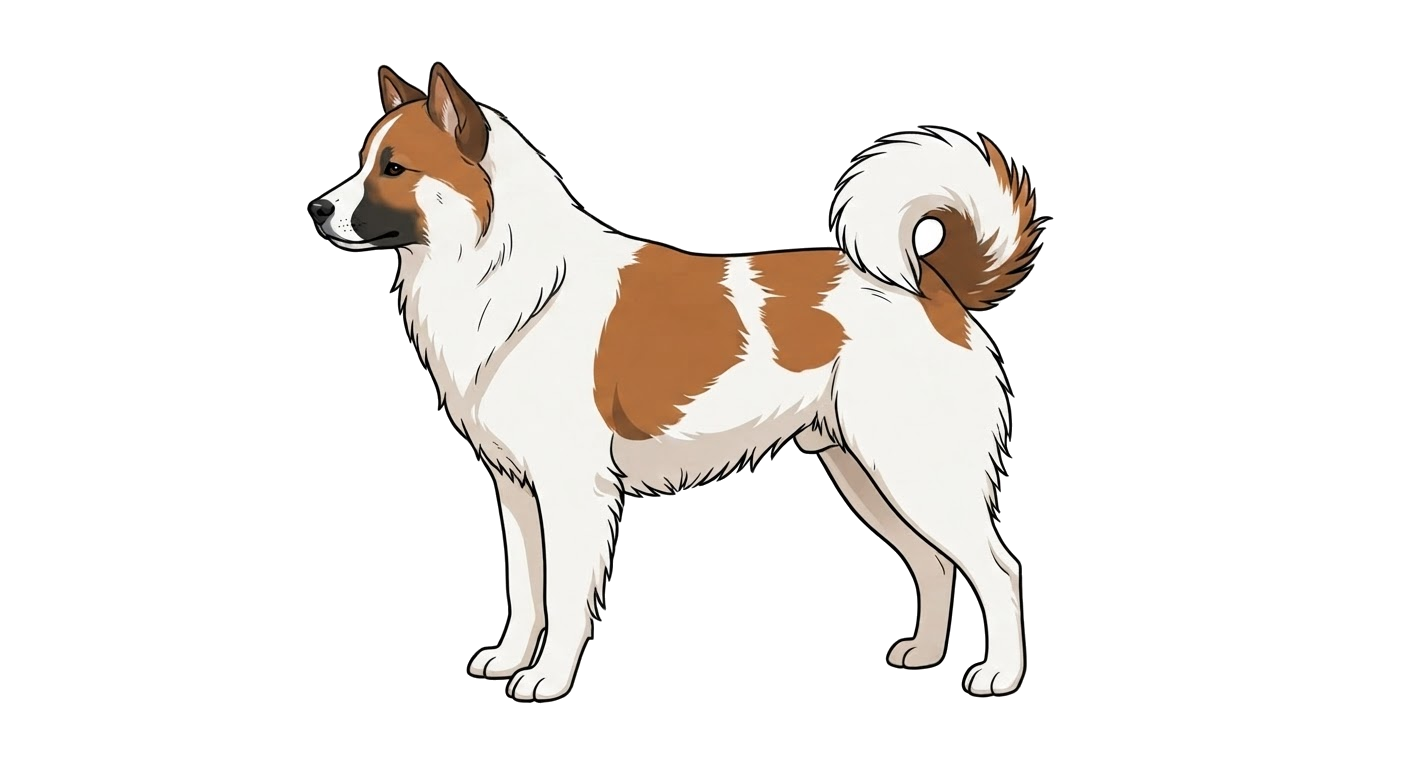 Illustration of a White & Brown coat