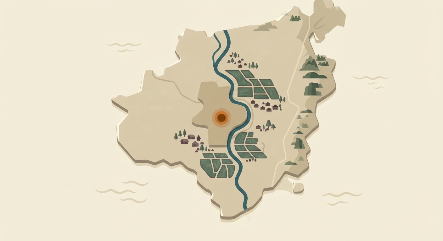 Illustrated map showing the origin of the Thai Bangkaew Dog