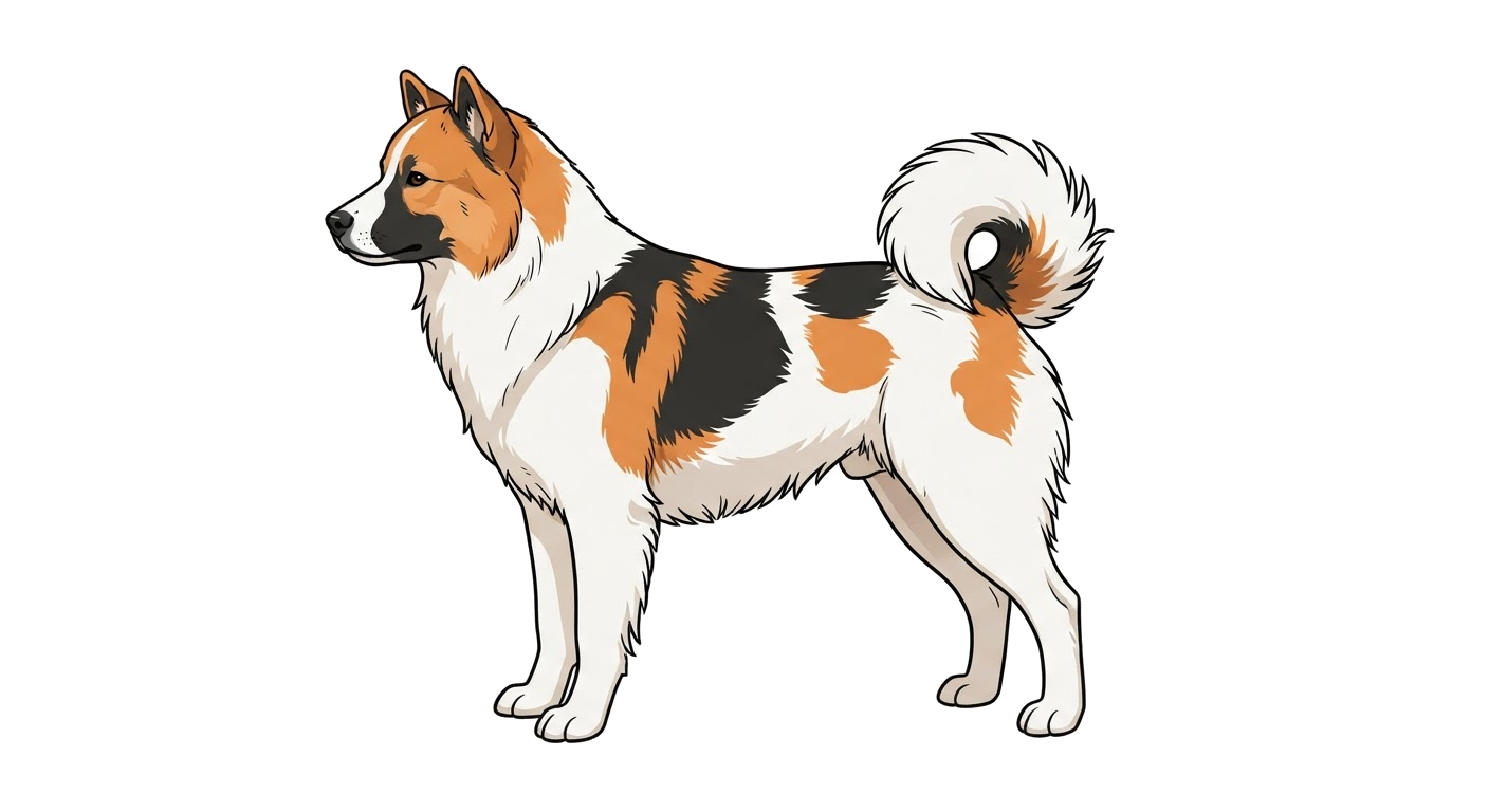 Side profile illustration of a Thai Bangkaew Dog showing the points of the breed standard
