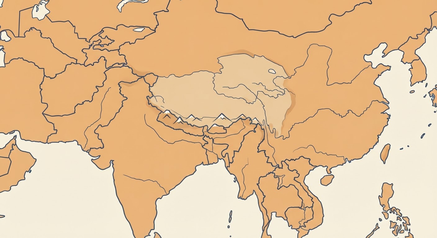 Illustrated map showing the origin of the Tibetan Mastiff