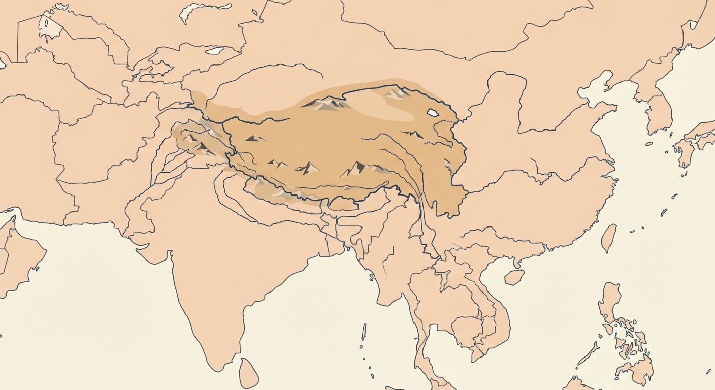 Illustrated map showing the origin of the Tibetan Terrier
