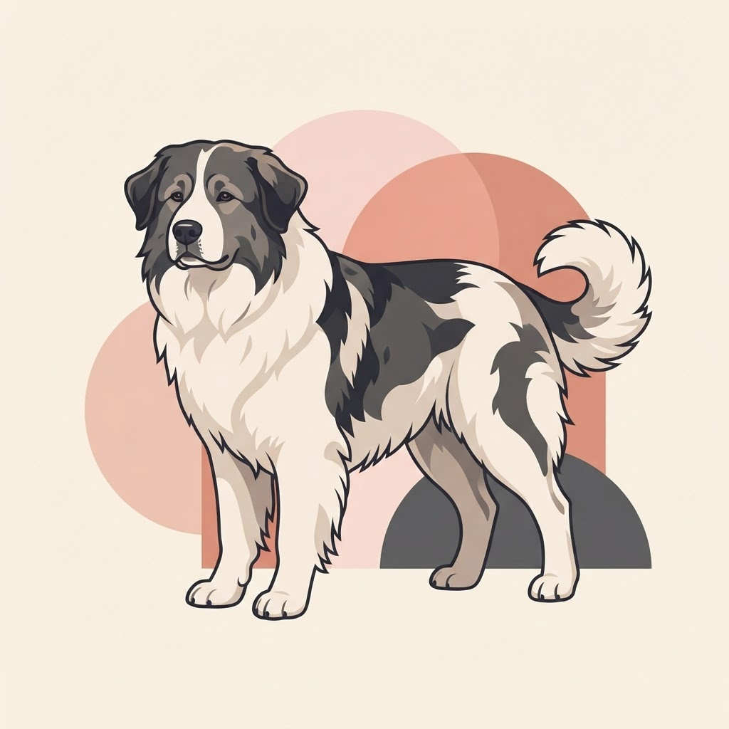 Flat vector illustration of a Tornjak