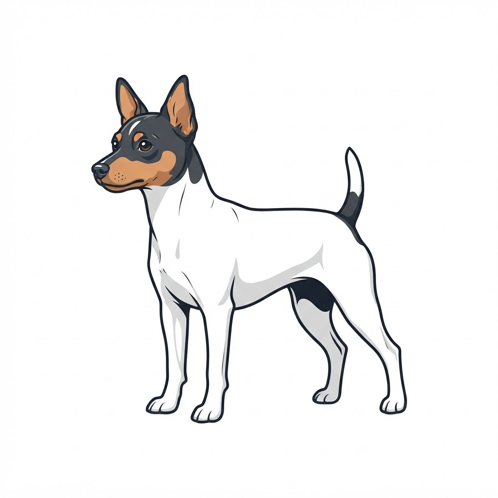 Flat vector illustration of a Toy Fox Terrier