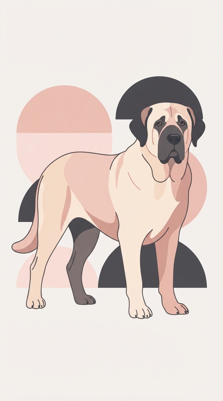 Flat vector illustration of a Transmontano Mastiff