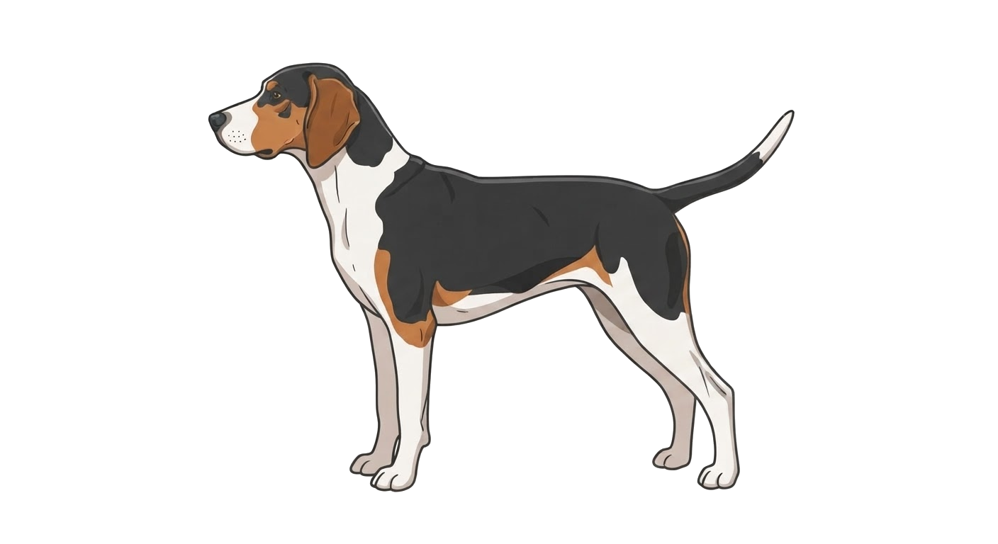 Illustration of a Black & White & Tan coat