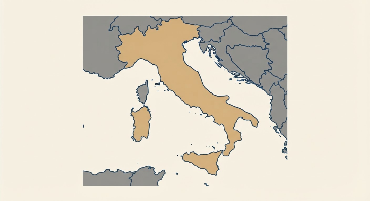 Illustrated map showing the origin of the Volpino Italiano