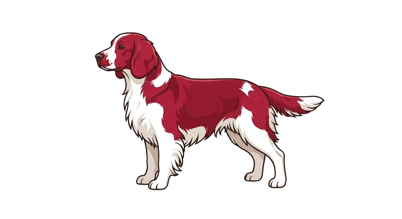 Illustration of a Rich red and white coat