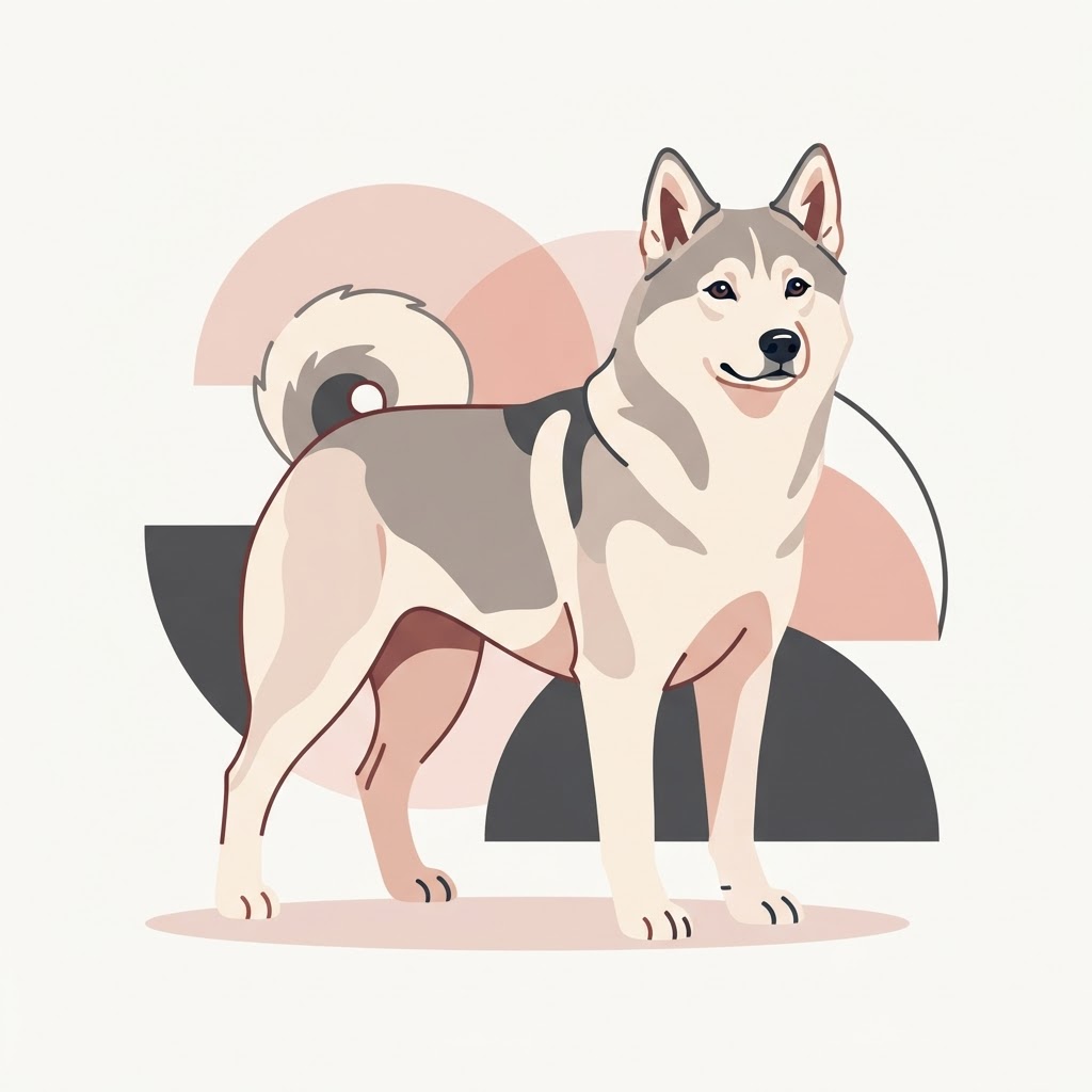Flat vector illustration of a West Siberian Laika