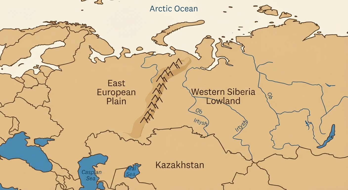 Illustrated map showing the origin of the West Siberian Laika