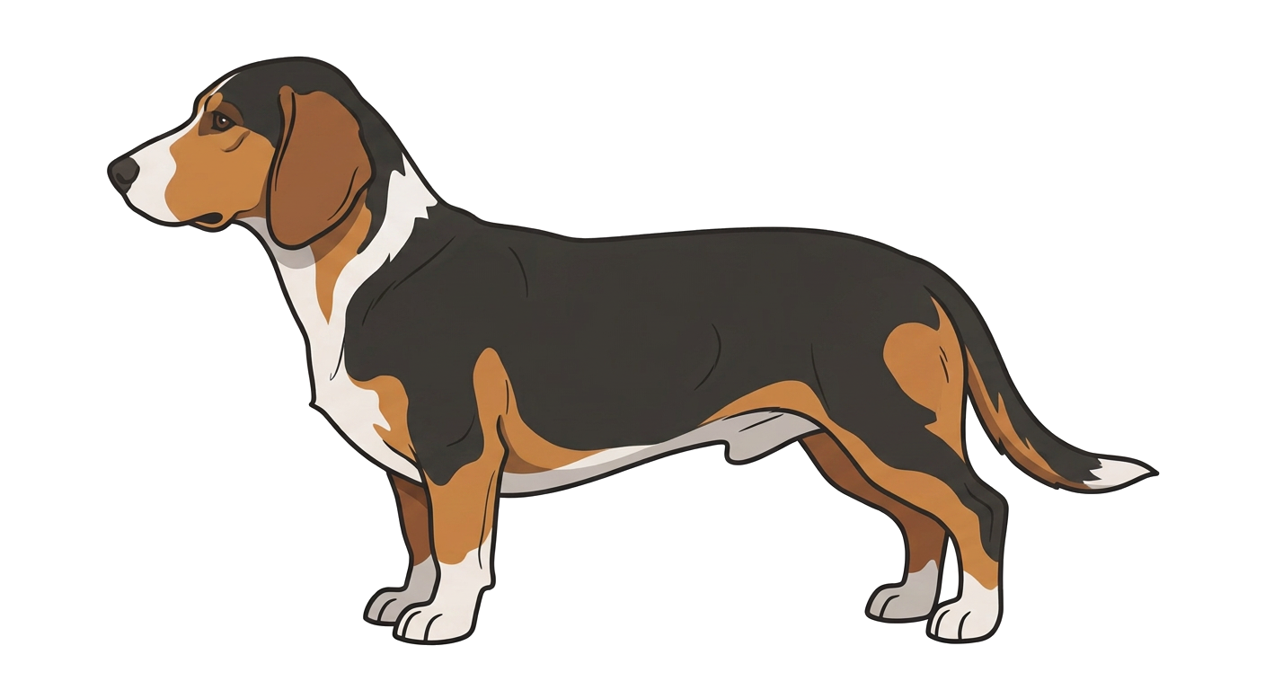 Illustration of a Tricolour (Dark Mantle) coat