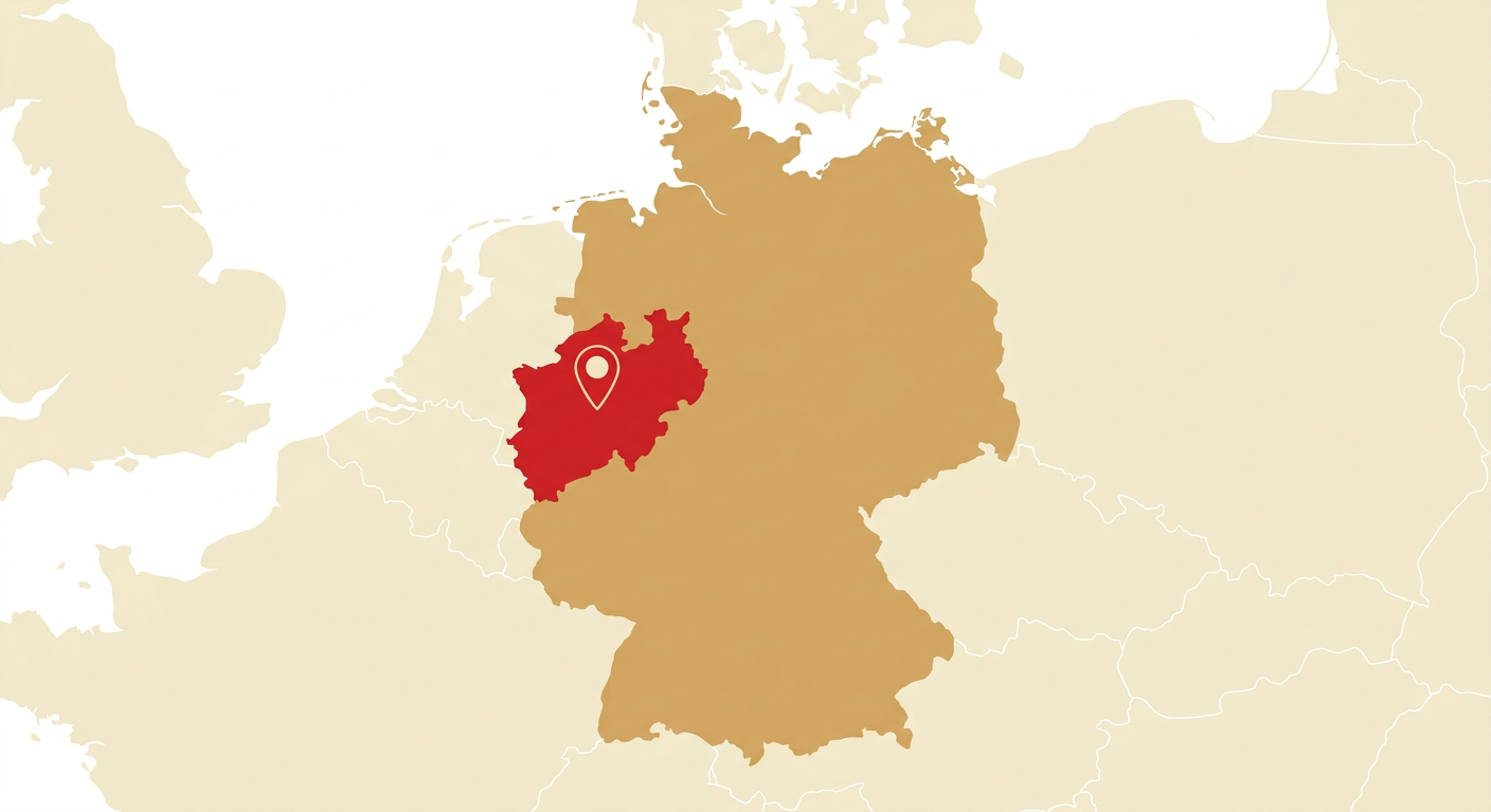 Illustrated map showing the origin of the Westphalian Dachsbracke