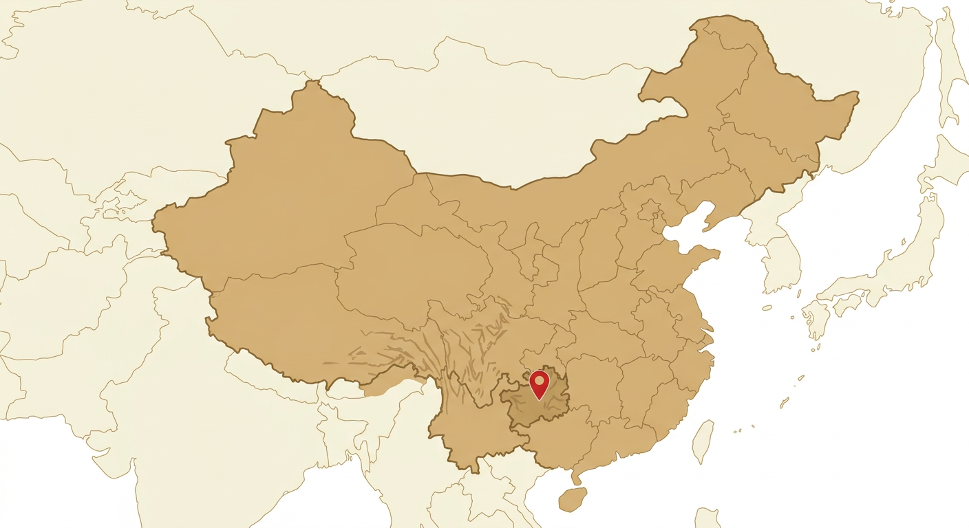 Illustrated map showing the origin of the Xiasi Dog