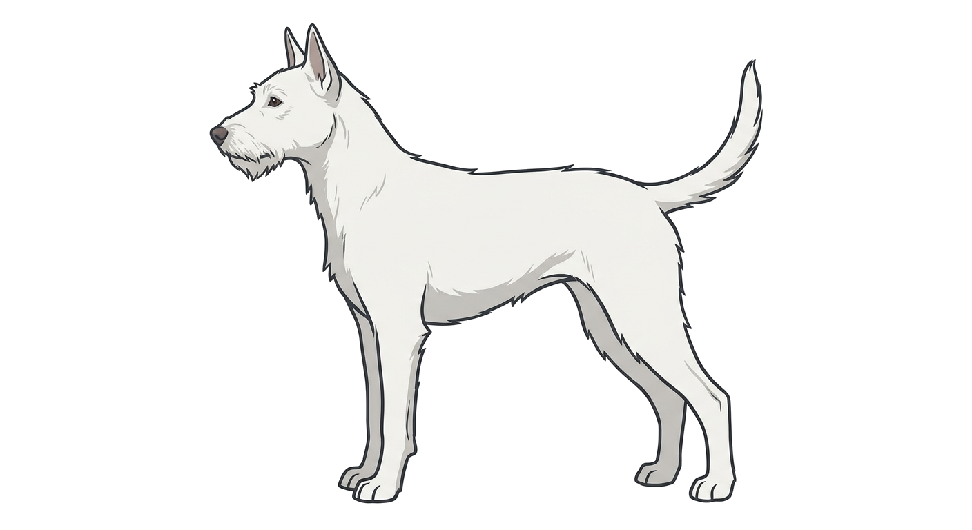 Side profile illustration of a Xiasi Dog showing the points of the breed standard