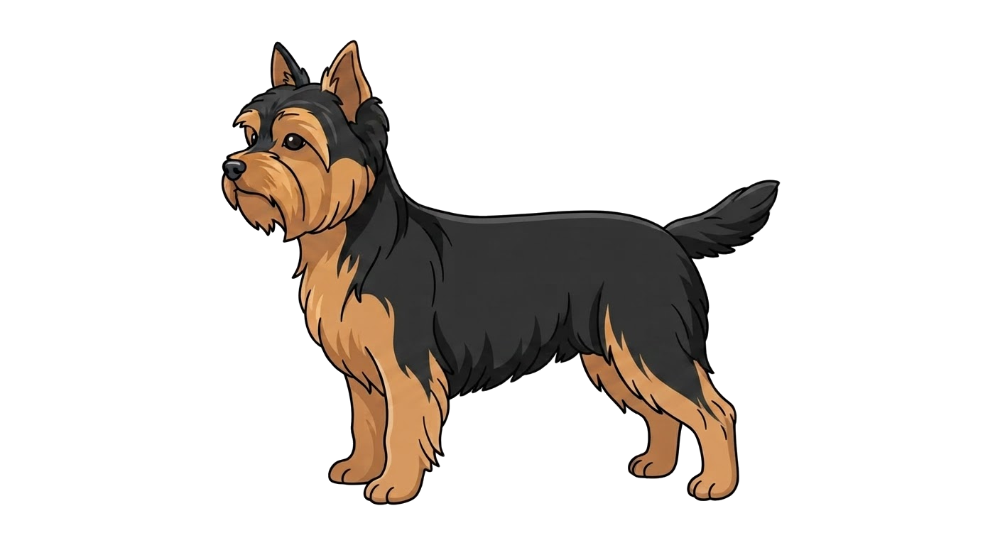 Illustration of a Black and tan (puppy coat) coat