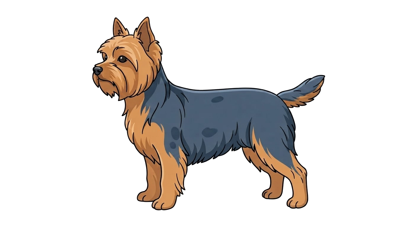 Illustration of a Blue and tan coat