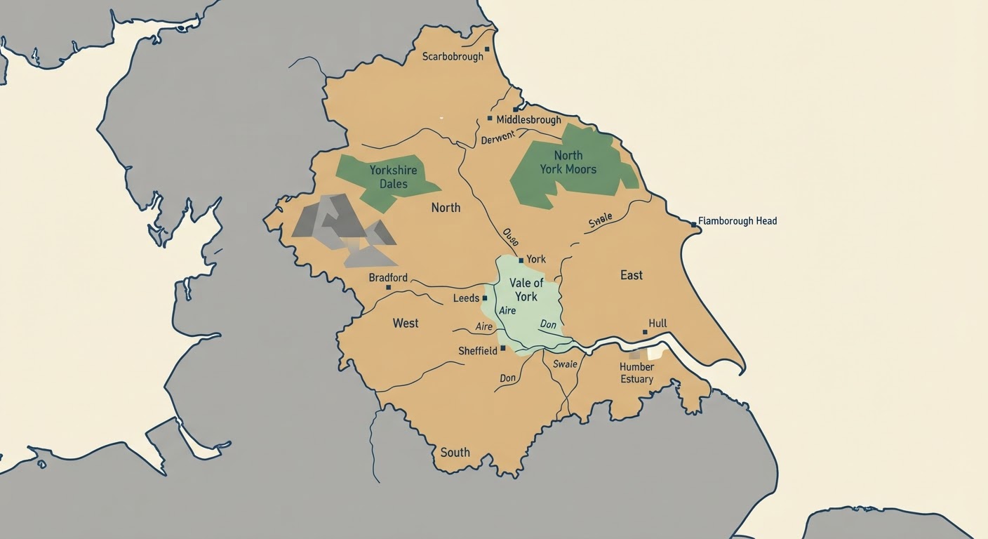 Illustrated map showing the origin of the Yorkshire Terrier